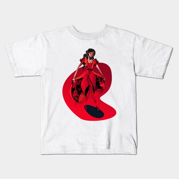 Lady in red Kids T-Shirt by valentyna mohylei